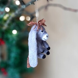 Christmas ornaments Christmas donkey Vintage Dollhouse miniatures Miniature animals Needle felted Miniature figurines image 5