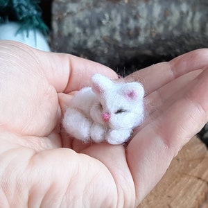 FELT CAT 1:12th Miniatura Gato Aguja fieltro gato Dollhouse gato Dollhouse miniaturas aguja fieltro animales Animales en miniatura