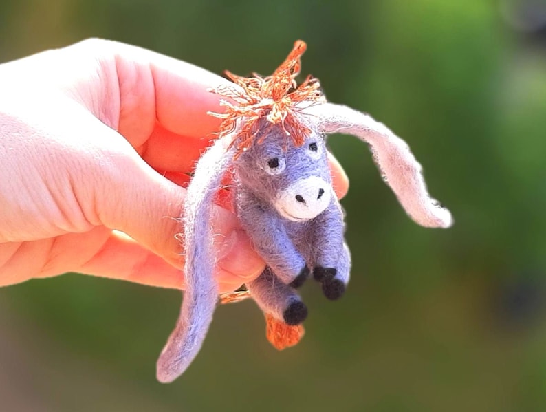 Christmas ornaments Christmas donkey Vintage Dollhouse miniatures Miniature animals Needle felted Miniature figurines image 8