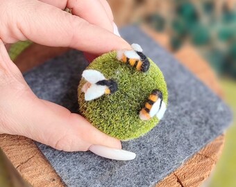 BUMBLEBEE Needle felted animals Miniature animals Figurine bee gift SET 3 bees