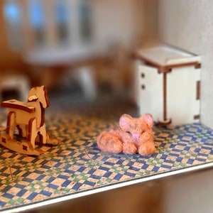 FELT CAT 1:12th Miniatura Gato Aguja fieltro gato Dollhouse gato Dollhouse miniaturas aguja fieltro animales Animales en miniatura