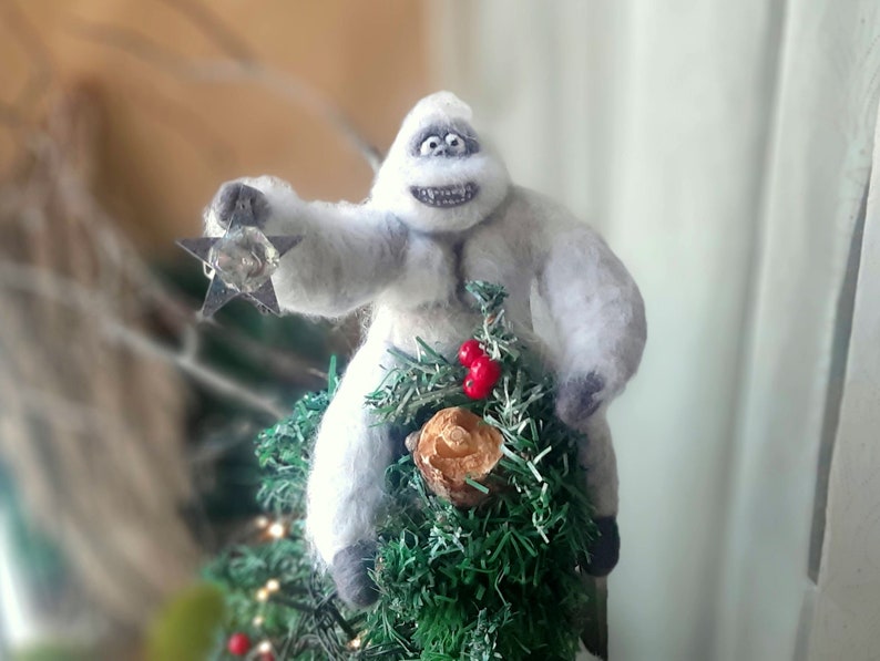 Christmas Tree Topper Abominable Snowman Vintage Christmas Etsy