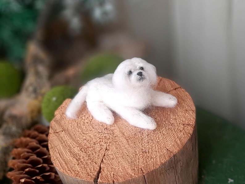 Needle felted MALTESE Dollhouse miniatures animals Miniature dog Needle felted animals Felt dog image 10