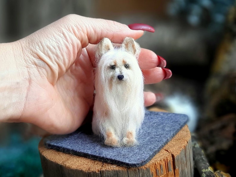 Needle felted AUSTRALIAN SILKY TERRIER Dollhouse miniatures animals Miniature dog Needle felted animals image 1