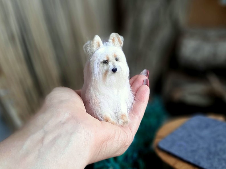 Needle felted AUSTRALIAN SILKY TERRIER Dollhouse miniatures animals Miniature dog Needle felted animals image 7