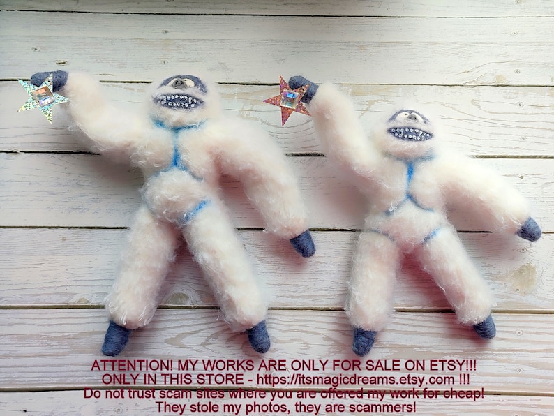 Abominable snowman Christmas tree topper Personalized yeti Custom yeti Vintage Christmas ornament Christmas decor tree toppers image 6