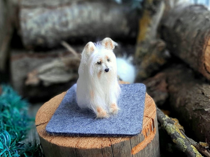 Needle felted AUSTRALIAN SILKY TERRIER Dollhouse miniatures animals Miniature dog Needle felted animals image 3