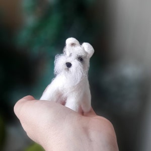 Needle felted SCHNAUZER Dollhouse miniatures animals Miniature Needle felted animals