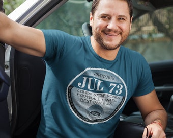 UK Car Tax Disc Birthday Year and Month T Shirt with extra Personalisation. Unique, quirky and original gift for Birthday or Father&#39;s Day.