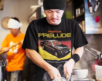 Honda Prelude Mk1 Retro Car T Shirt. Seventies and Eighties Motoring