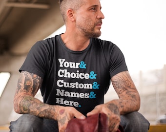 Custom Ampersand T-Shirt: Personalised Names, Bands, Movies