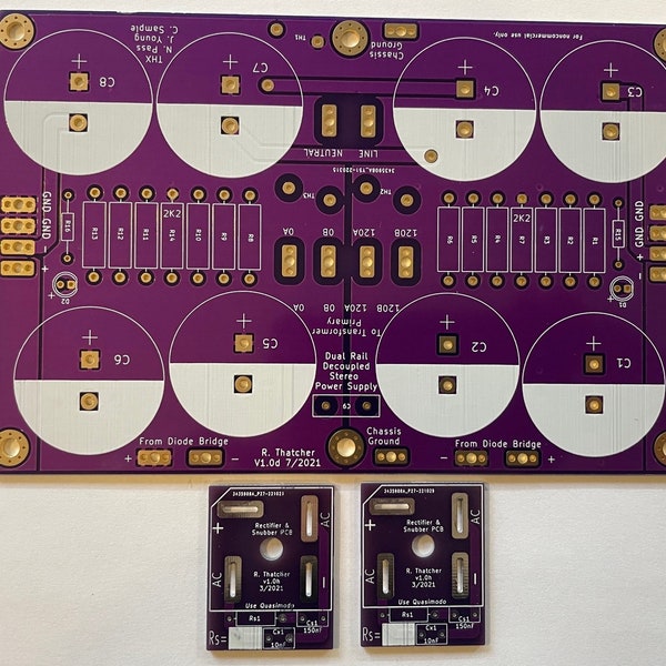 Stereo Class A Dual Rail Decoupled Power Supply PCB Kit