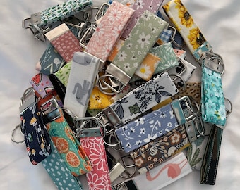 Mini Fabric Wristlet Key Fob Keychains