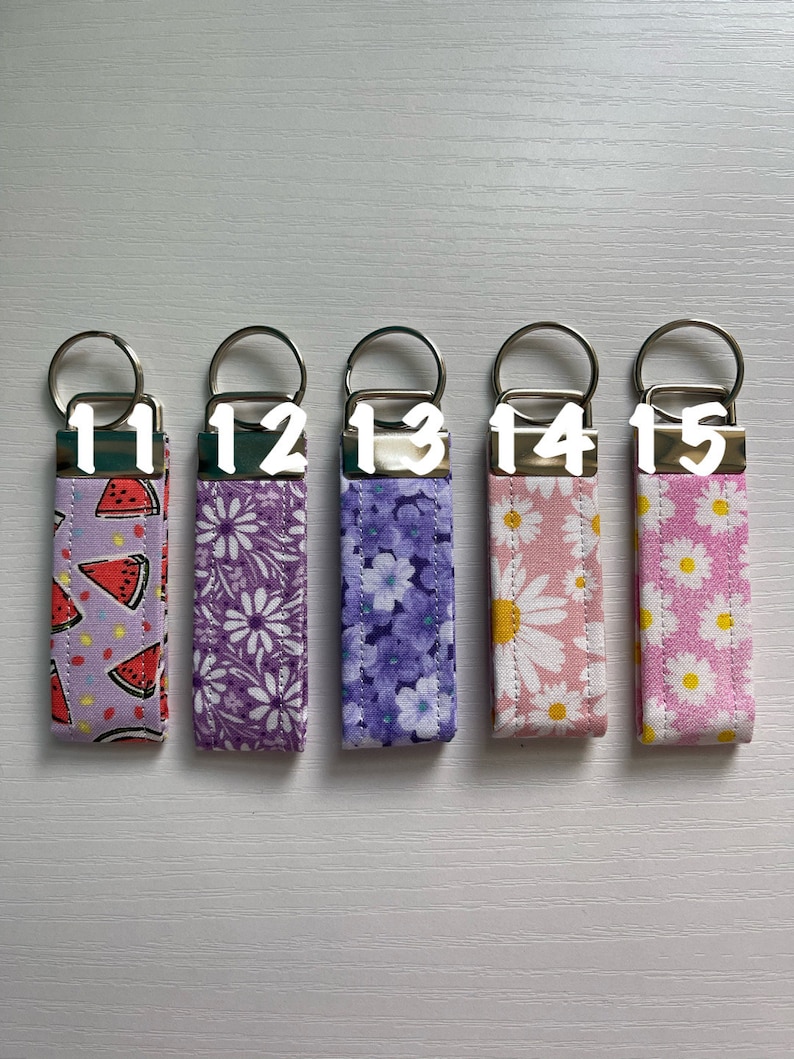 Mini Fabric Wristlet Key Fob Keychains image 4