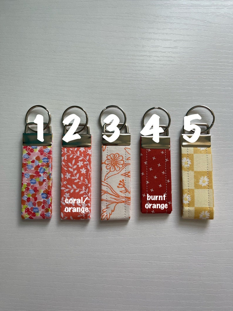 Mini Fabric Wristlet Key Fob Keychains image 2