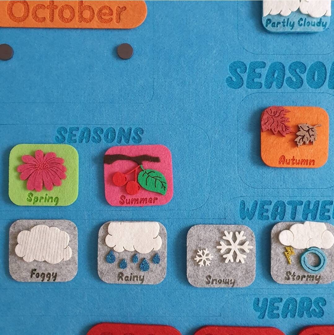 Montessori Calendar for Kids Felt Toy Felt Calendar for Etsy Canada