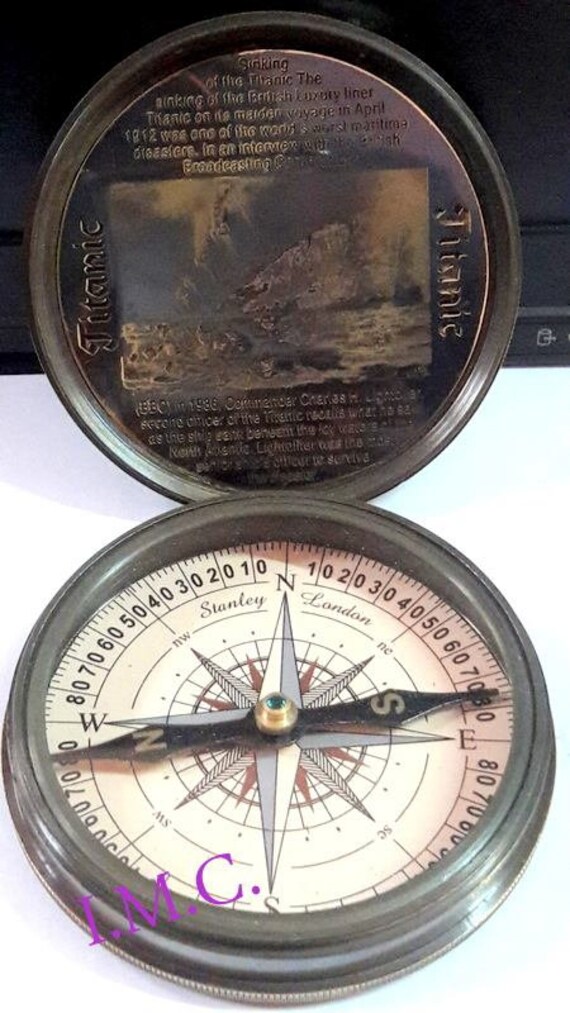 Memorabilia Militaria Art & Collectibles Brass Vintage Poem Pocket Compass Robert Frost Paper