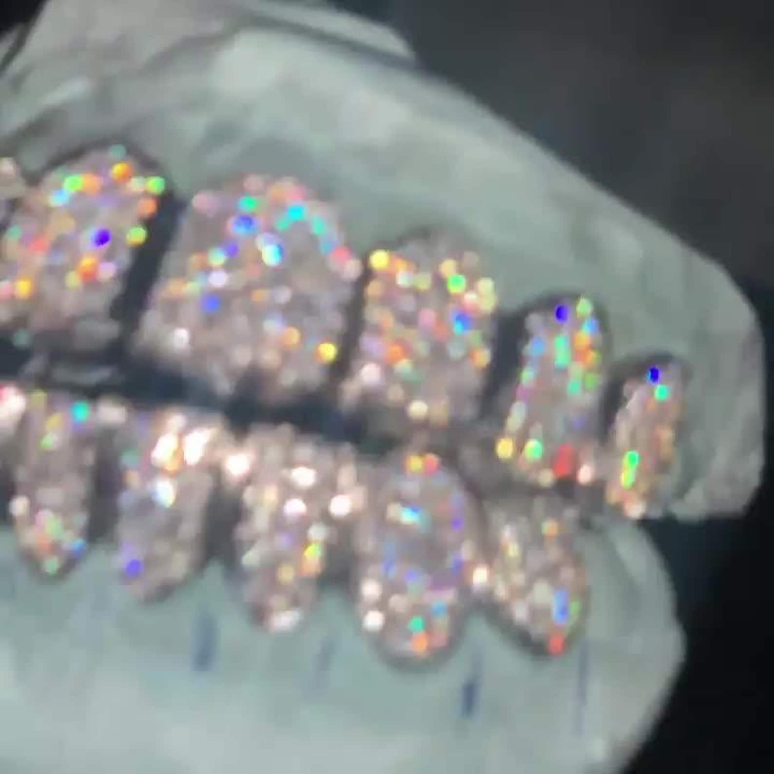 14k Real Gold VVS Moissanite Diamond Grill 8 Top and 8 Bottom Etsy