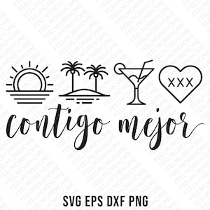 portugisisk Cater Vaccinere Si Hay Sol Hay Playa SVG Si Es Contigo Mejor SVG Bad Bunny - Etsy