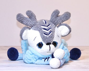 Crochet Reindeer Pajama Bag, Giant Plush Toy, Christmas Gift (56cm)