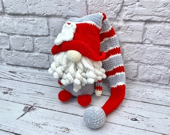 Crochet Christmas Gnome Plush Toy, Christmas Decor Gift