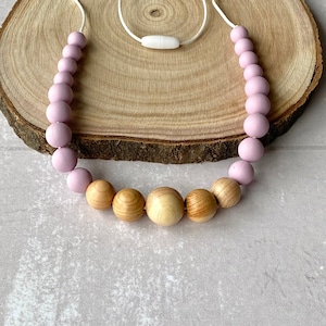 Fidget necklace, juniper wood, stim toy, fidgets, sensory toys, stim jewelry, fidget toys, stim necklace, stimming toys