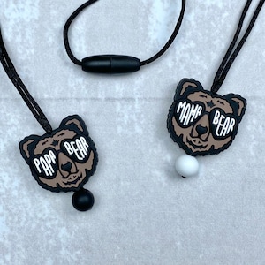 Fidget necklace, bear, stim toy, fidgets, sensory toys, stim necklace, fidget toys, stim jewelry, silicone necklace, stimming toys