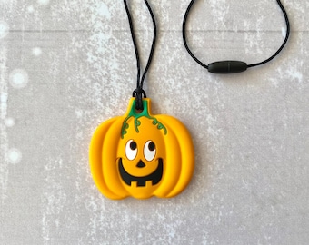 Collar de calabaza para masticar, juguete sensorial de silicona para la ansiedad