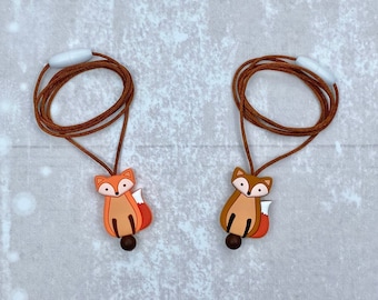 Naszyjnik Fidget, lis, zabawka stymulująca, naszyjnik sensoryczny, zabawki Fidget, biżuteria stymulująca, fidgety, zabawki sensoryczne, biżuteria Fidget, naszyjnik silikonowy