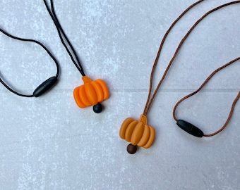 Pumpkin Fidget Necklace, Halloween Sensory Jewelry, Stim Toy