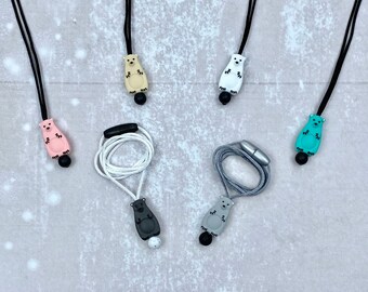 Collar antiestrés de oso polar, juguete estimulante de silicona, joyería sensorial
