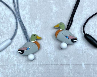 Duck Fidget Necklace, Sensory Stim Toy, Silicone Jewelry