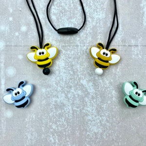 Fidget necklace, bee, fidgets, stim toy, sensory necklace, fidget toys, bee gifts, stim jewelry, sensory toys, stim necklace, stimming toys