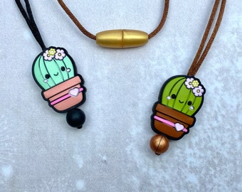 Cactus Fidget Necklace, Silicone Stim Toy, Sensory Jewelry