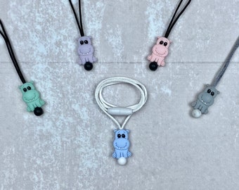 Naszyjnik Hippo Fidget, zabawka sensoryczna stymulująca zmysły, biżuteria silikonowa