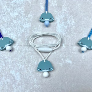 Fidget necklace, narwhal, stim toy, whale, fidget toys, stim jewelry, sensory toys, fidgets, silicone necklace, fidgeting necklace