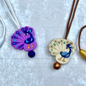 Fidget necklace, peacock, fidgets, stim toy, silicone necklace, sensory toys, stimming toys, stim necklace, fidget toys, stim jewelry