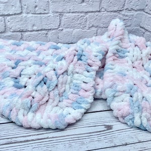Alize puffy blanket, baby blanket, heart blanket, handmade gift, wool blanket, baby shower, new baby gift, handmade puffy blanket