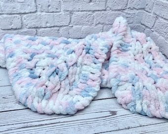 Alize puffy blanket, baby blanket, heart blanket, wool blanket, baby shower, new baby gift, handmade puffy blanket