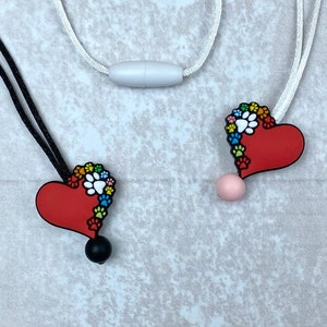 Fidget necklace heart, stim jewelry, fidget toys, stim necklace, fidgets, stimming toys