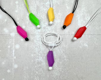 Gem Form Fidget Necklace, Sensory Stim Toy, Silicone Jewelry