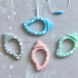 Fidget necklace, shell, chewelry, stim jewelry, fidgets, stim toy, chewlery, fidget toys, adult chewelry, stimming toys, fidgeting necklace