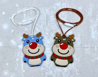 Fidget necklace, deer, christmas gifts, chewelry, chew necklace, fidget toys, christmas necklace, sensory toys, chewlery, fidgets, stim toys