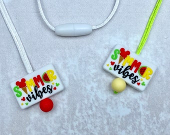 Summer Vibes Fidget Necklace, Sensory Stim Toy, Silicone Jewelry