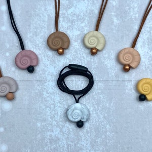 Fidget necklace, shell, stim jewelry, fidget toys, stim toy, fidgets, stimming toys, shell necklace, sensory toys, stim necklace
