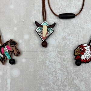 Fidget necklace, wild west, indian horse, stim jewelry, sensory toys, fidgets