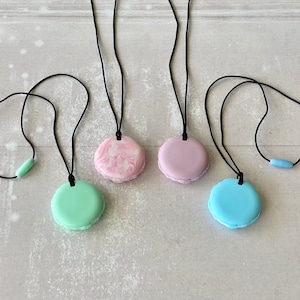 Chewelry, fidget toys, macarons, stim necklace, fidgets, chewlery, stim jewelry, fidget necklace, stim toy, adult chewelry, stimming toys