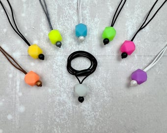 Hexagon Fidget Necklace, Glow In The Dark Jewelry, Silicone Sensory Stim Toy