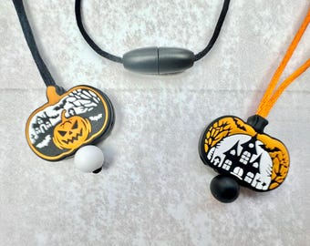 Halloween Silicone Pumpkin Necklace, Stimming Jewelry, Sensory Fidget Toy