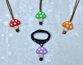 Mushroom Fidget Necklace, Silicone Sensory Toy, Stimming Jewelry